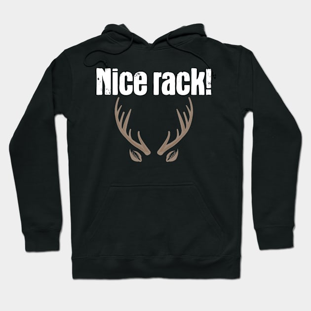 Nice Rack Hunting Gift | Antler Hunter Deer Stag Hoodie by DesignatedDesigner